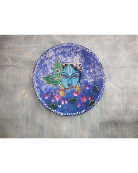 Wooden Wall Decor Plate - Blue